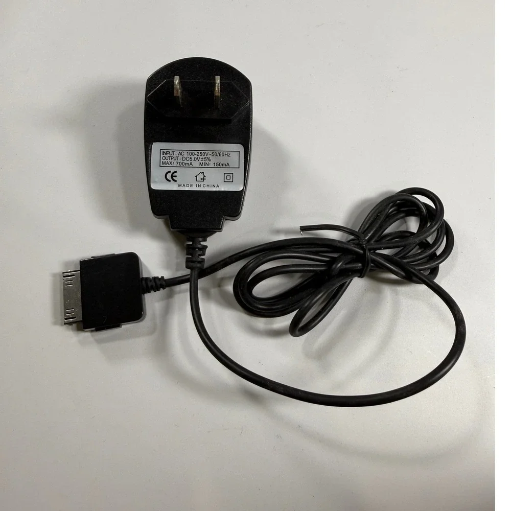 VTG 30 Pin Wall Charger AC Adapter For Apple iPod iPhone Black Retro Tech Power